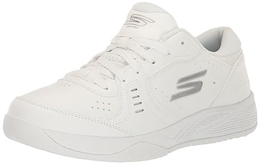 Skechers Damen Viper Court Smash Sneaker, White/Silver Synthetic im Sale